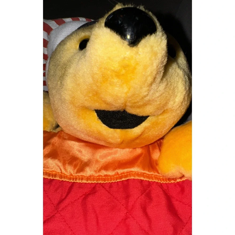 Vtg Disney Winnie The Pooh Plush Pajama Bag Satin Trim Collectible Multi Use 17